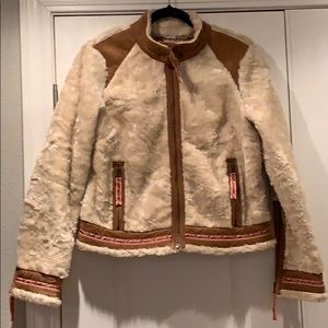 NWOT Free People faux suede and shearling bomber